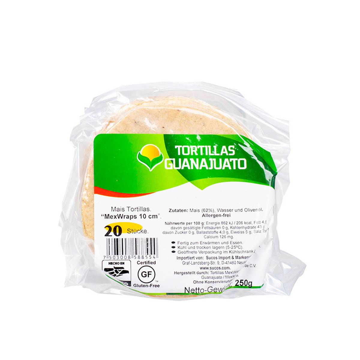 GUANAJUATO MexWraps Corn Tortillas 10cm 40x250g-10cm