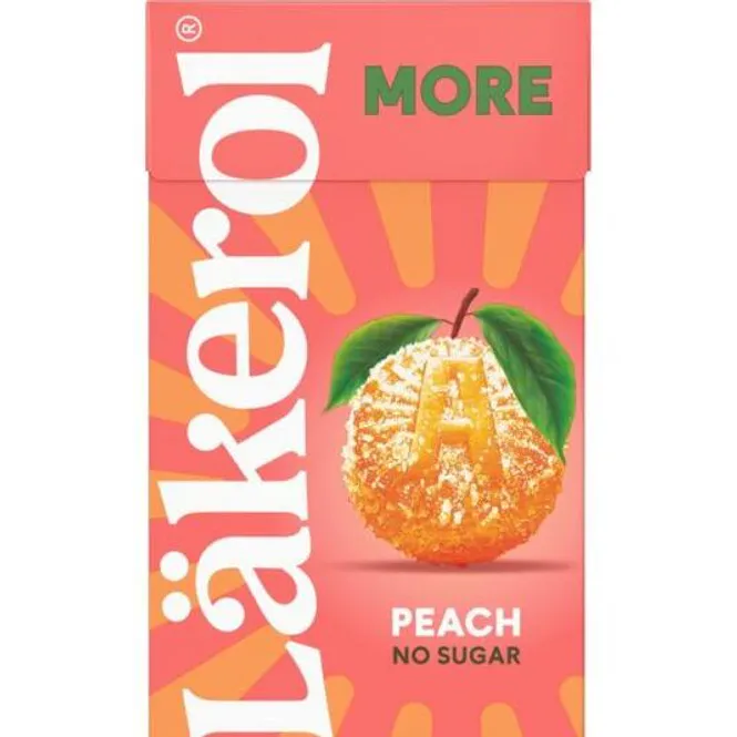 Hovedbilde Läkerol MORE Peach 16x30g