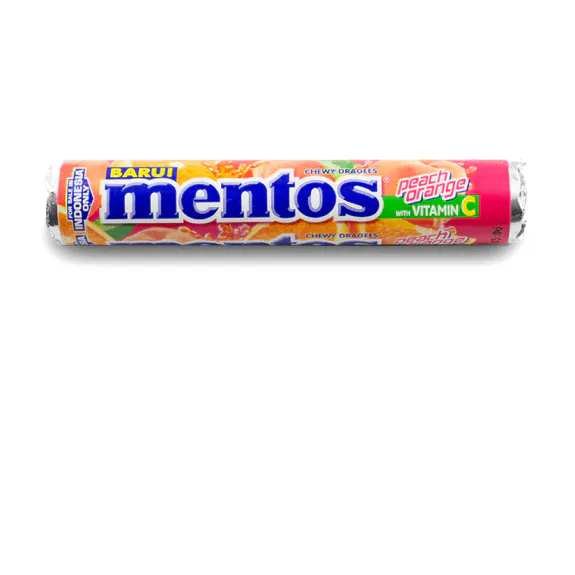 Mentos Peach Orange Roll 14x29g HALAL