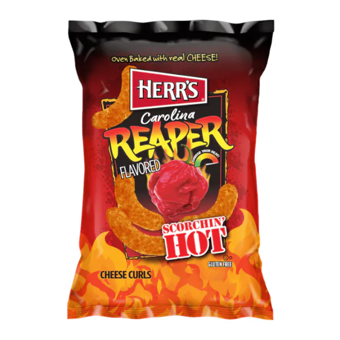 Hovedbilde Herrs Carolina Reaper Cheese Curls Extra Hot 12x170g